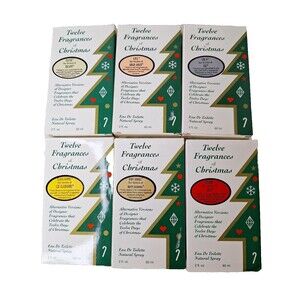 Vtg Twelve Fragrances of CHRISTMAS 6 Box Set 2 Fluid Ozs. Full Bottles Holiday